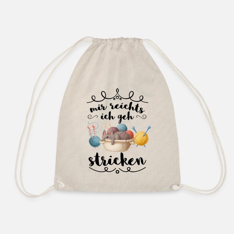 Mir reichts ich geh stricken! Hobby Omas Spruch - Turnbeutel - Natur