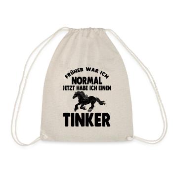 Tinker Reiterin Pferd Reitsport Reitverein Geschen - Turnbeutel - Natur - Vorne