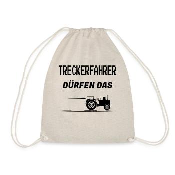 Treckerfahrer dürfen das Traktorfahrer Geschenk - Turnbeutel - Natur - Vorne