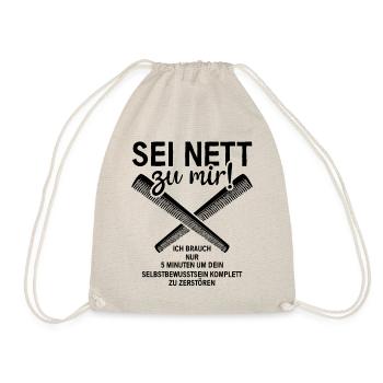 Friseurin Friseur - Turnbeutel - Natur - Vorne
