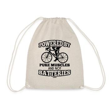 Pedals of sporty cyclist racing bike - Drawstring Bag - nature - Front