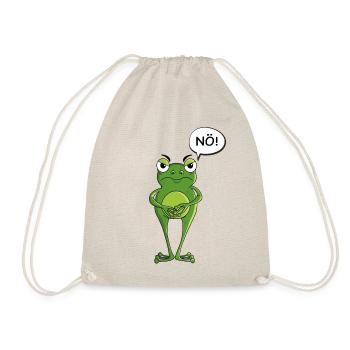 Statement Frosch Sturkopf lustige Kröte Geschenk - Turnbeutel - Natur - Vorne