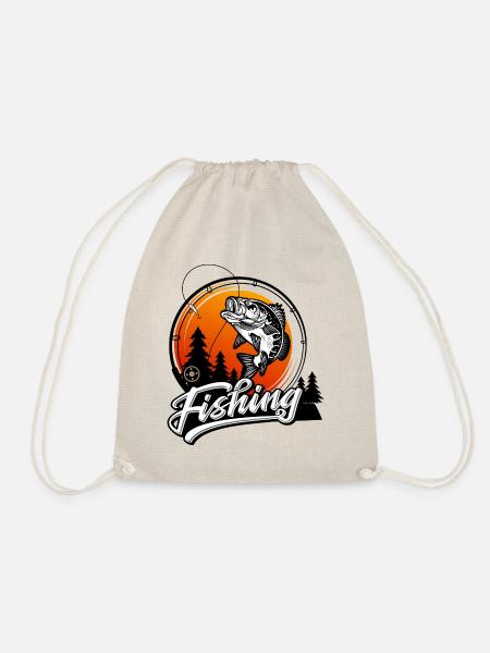 Angeln Angler Fischer Fisch Fischen Geschenk - Turnbeutel - Natur