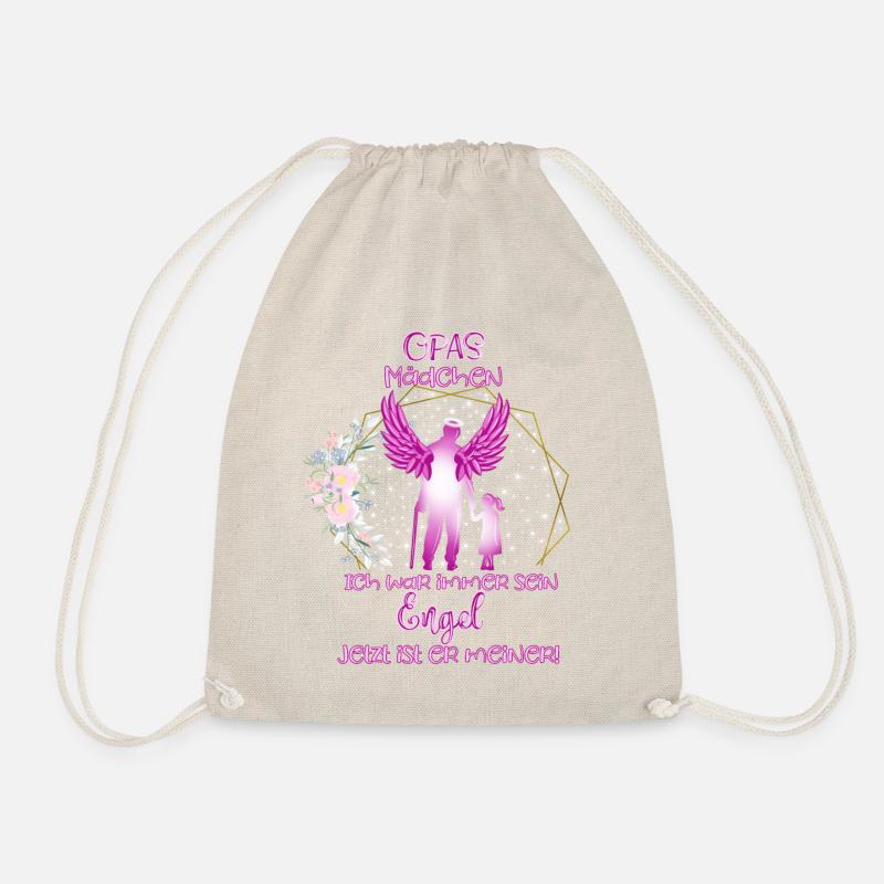 Opas Mädchen Engel, Geschenk geliebter Opa - Turnbeutel - Natur