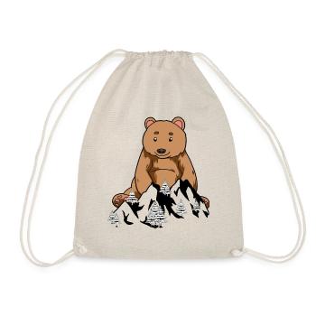 Mountain Mountains Nature Mountain Brown Bear Bear - Drawstring Bag - nature - Front