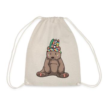 Ours ours Grizzly Indien Chef enfant - Sac de sport léger - nature - Devant