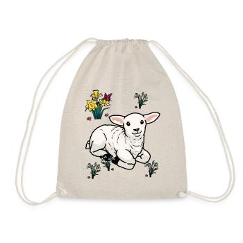 Happy Easter Nature Spring Lamb Ungulates Sheep - Drawstring Bag - nature - Front
