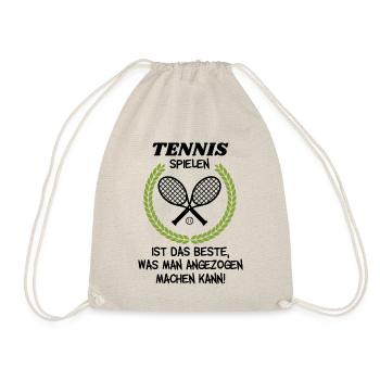Perfekter Tennistrainer Spruch, Tennis Geschenk - Turnbeutel - Natur - Vorne