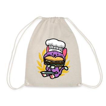 Cats, Child, Burger, Snacking, Hunger, Fast Food, Kid - Drawstring Bag - nature - Front