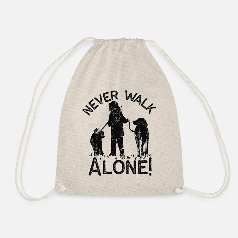 Hund / Hunde - Never walk alone - Turnbeutel - Natur