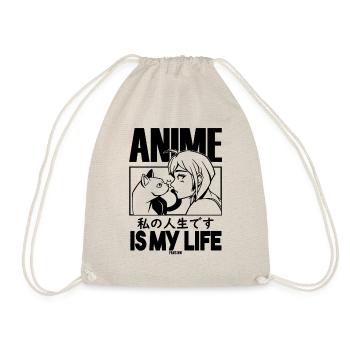 Pet Cat Manga Anime - Drawstring Bag - nature - Front