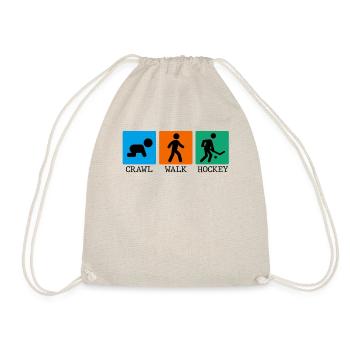 Crawl Walk Hockey Baby Bodysuit Baby Onesie - Drawstring Bag - nature - Front