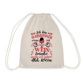 Toller Weinschorle Spruch, Wein Geschenk - Turnbeutel - Natur - Vorne