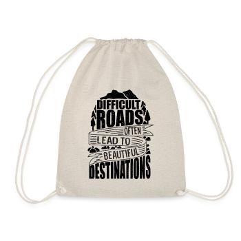 Difficult Roads Travel Citations Voyager Cadeau - Sac de sport léger - nature - Devant