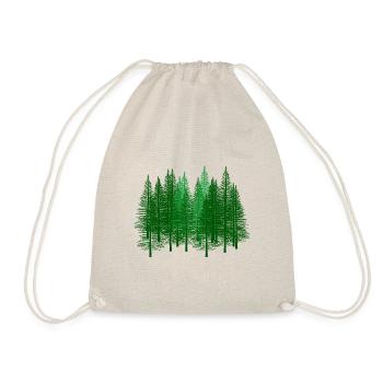 Forest Forests Forester Hunter Gift Idea Fir Tree - Drawstring Bag - nature - Front