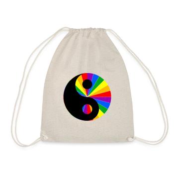 LGBT Regenbogen Yin Yang Gay Pride Liebe Gay - Turnbeutel - Natur - Vorne