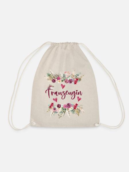 Trauzeugin, Hochzeit, Freundin, Liebe, Geschenk - Turnbeutel - Natur