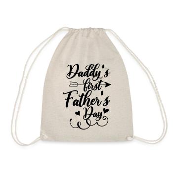 Daddy's First Fathers Day Onesie - Drawstring Bag - nature - Front