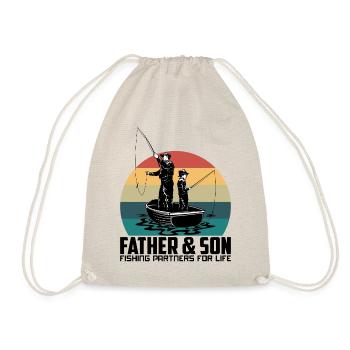 Father & Son Fishing Partners For Life - Drawstring Bag - nature - Front
