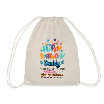 Happy Birthday Daddy Baby Bodysuit - Drawstring Bag - nature - Front