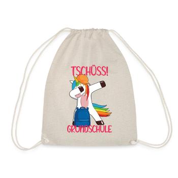 Grundschule Letzter Schultag Einhorn Einschulung - Turnbeutel - Natur - Vorne