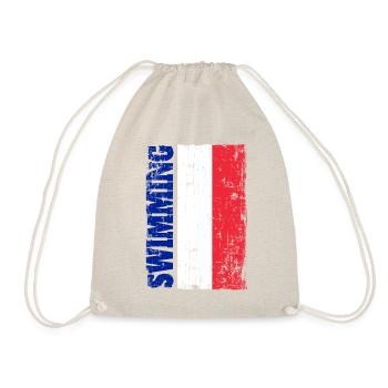 Schwimmen Schwimmer Flagge Fahne Frankreich France - Turnbeutel - Natur - Vorne