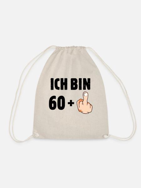 Ich bin 60 plus eins - Turnbeutel - Natur