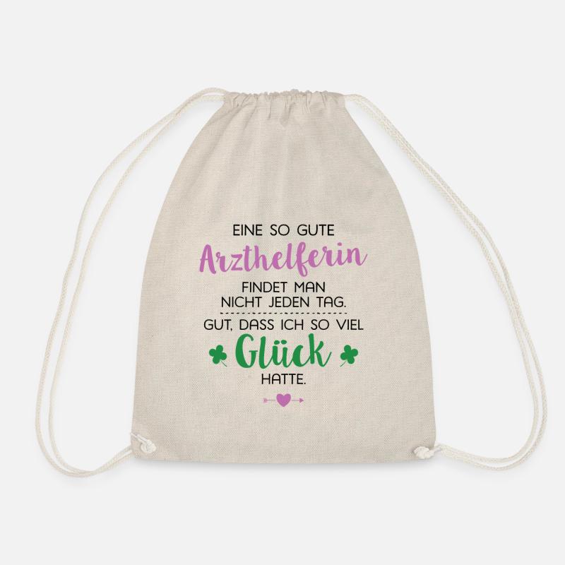 Ich hatte Glück Arzthelferin Geschenk Spruch - Turnbeutel - Natur
