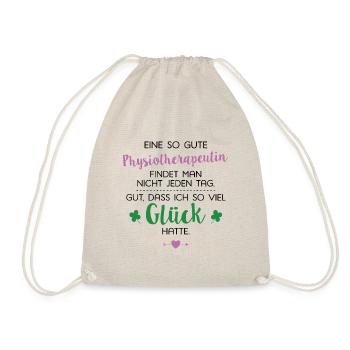 Ich hatte Glück Physiotherapeutin Geschenk Spruch - Turnbeutel - Natur - Vorne