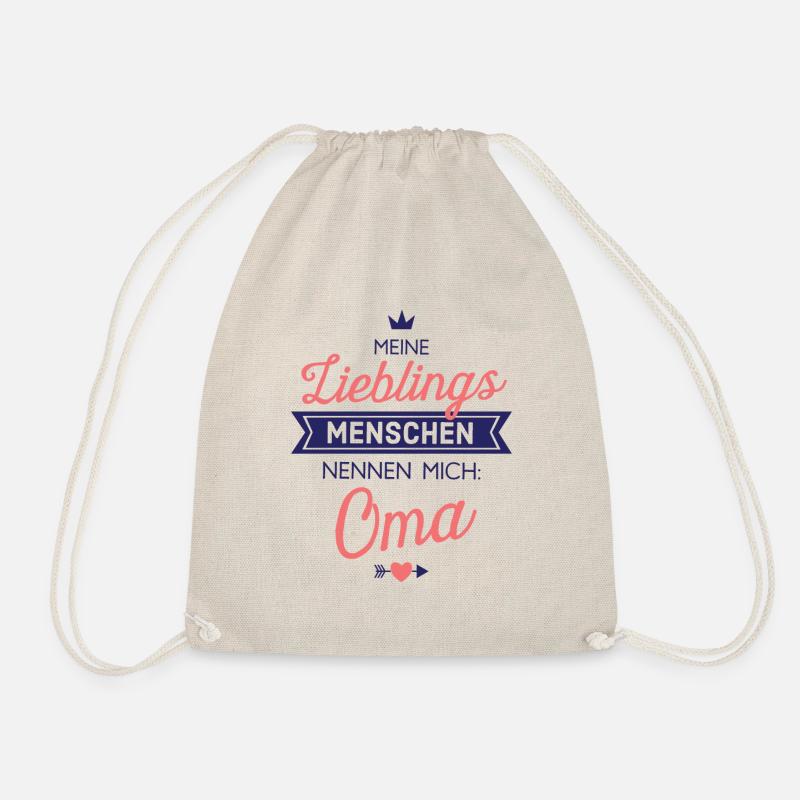 Lieblingsmenschen Oma Geschenk Spruch - Turnbeutel - Natur