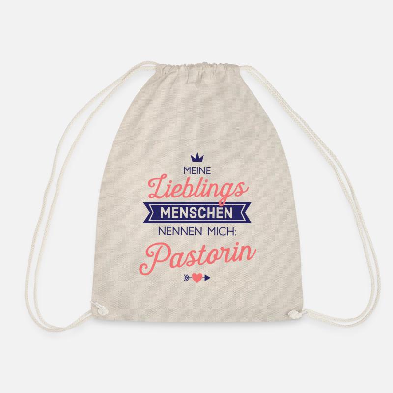 Lieblingsmenschen Pastorin Geschenk Spruch - Turnbeutel - Natur