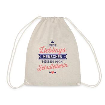 Lieblingsmenschen Schulleiterin Geschenk Spruch - Turnbeutel - Natur - Vorne