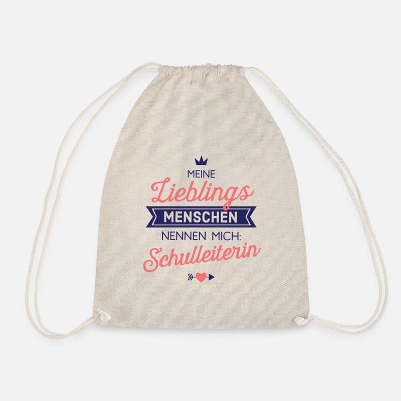 Lieblingsmenschen Schulleiterin Geschenk Spruch - Turnbeutel - Natur
