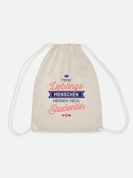 Lieblingsmenschen Studentin Geschenk Spruch - Turnbeutel - Natur