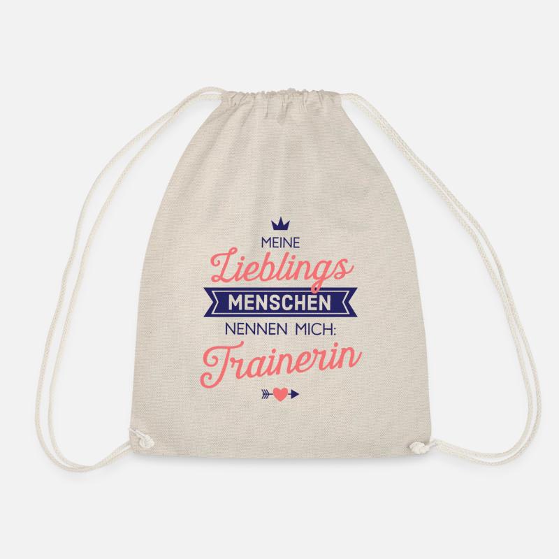 Lieblingsmenschen Trainerin Geschenk Spruch - Turnbeutel - Natur