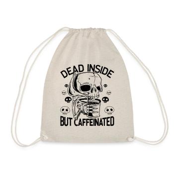 Dead Inside But Caffeinated squelette boit du café - Sac de sport léger - nature - Devant