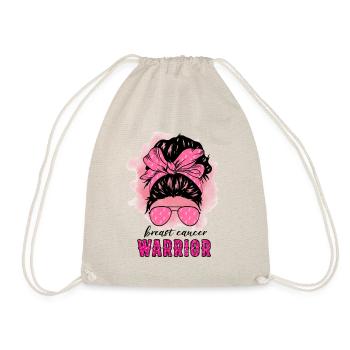 Breast Cancer Warrior Messy Bun - Turnbeutel - Natur - Vorne