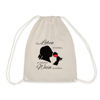 Goethe Wein Vino Leben genießen - Turnbeutel - Natur - Vorne