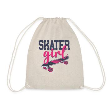 Skateboard Vintage Skater Girl - Turnbeutel - Natur - Vorne
