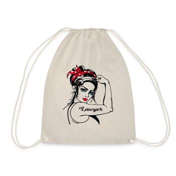 Lawyer Rosie The Riveter Pin Up - Drawstring Bag - nature - Front