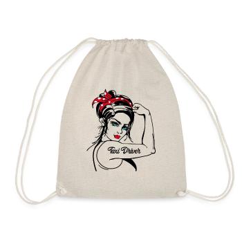 Female Taxi Driver Rosie The Riveter - Drawstring Bag - nature - Front