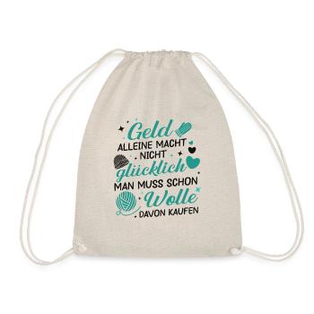 Humorvoller Stricknadel Spruch, Häkeln Geschenk - Turnbeutel - Natur - Vorne