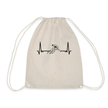 Herzschlag Ringen EKG Ringer Wrestling - Turnbeutel - Natur - Vorne