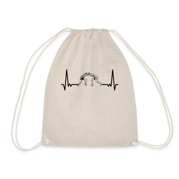 EKG Ringen Herzschlag Ringer Herzlinie Wrestling - Turnbeutel - Natur - Vorne