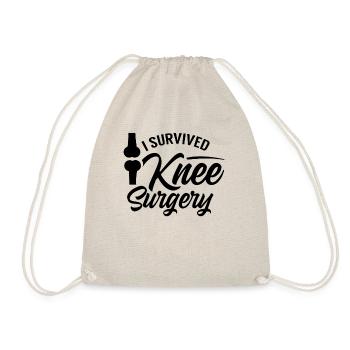 I survived knee surgery - Drawstring Bag - nature - Front