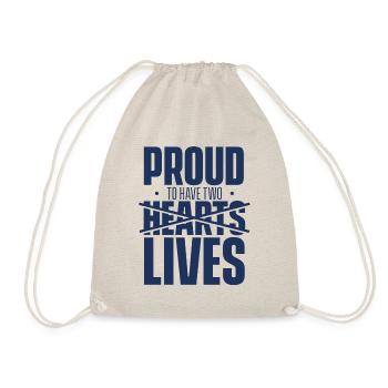 Proud to Have Two Hearts Life Surgery Heart - Drawstring Bag - nature - Front