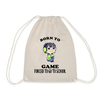 Born To Game Forced To Go To School - Drawstring Bag - nature - Front