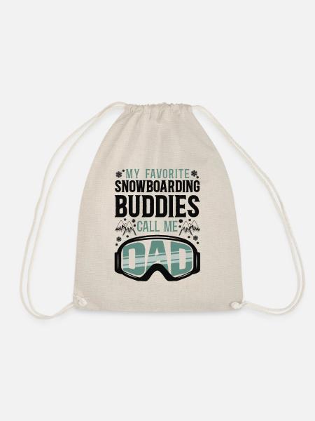 Snowboarding Snowboard Dad My - Turnbeutel - Natur
