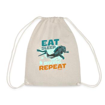 Eat Sleep Diving Repeat - Drawstring Bag - nature - Front