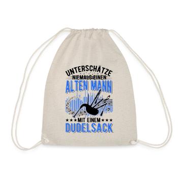 Dudelsack Alter Mann Dudelsackspieler Opa - Turnbeutel - Natur - Vorne